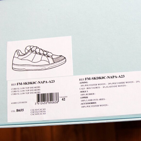 BNWT AW23 LANVIN CURB XL LOW TOP SNEAKERS CACAO 40 & 41 & 42 - Picture 7 of 12